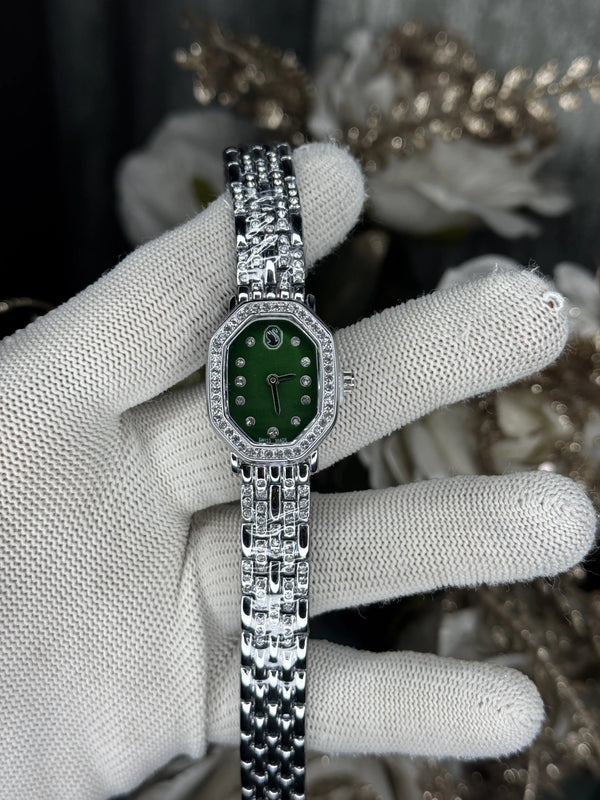 Swarovsk i Silver Green Premium Watch