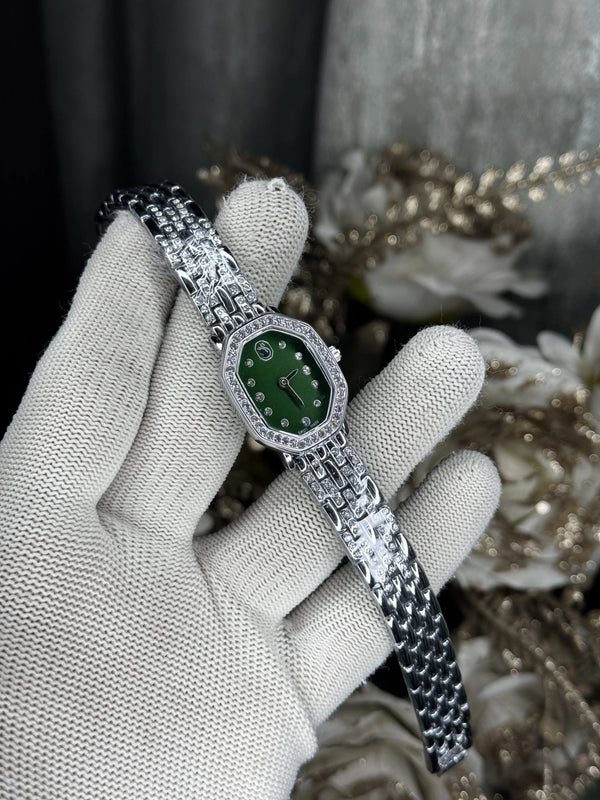Swarovsk i Silver Green Premium Watch