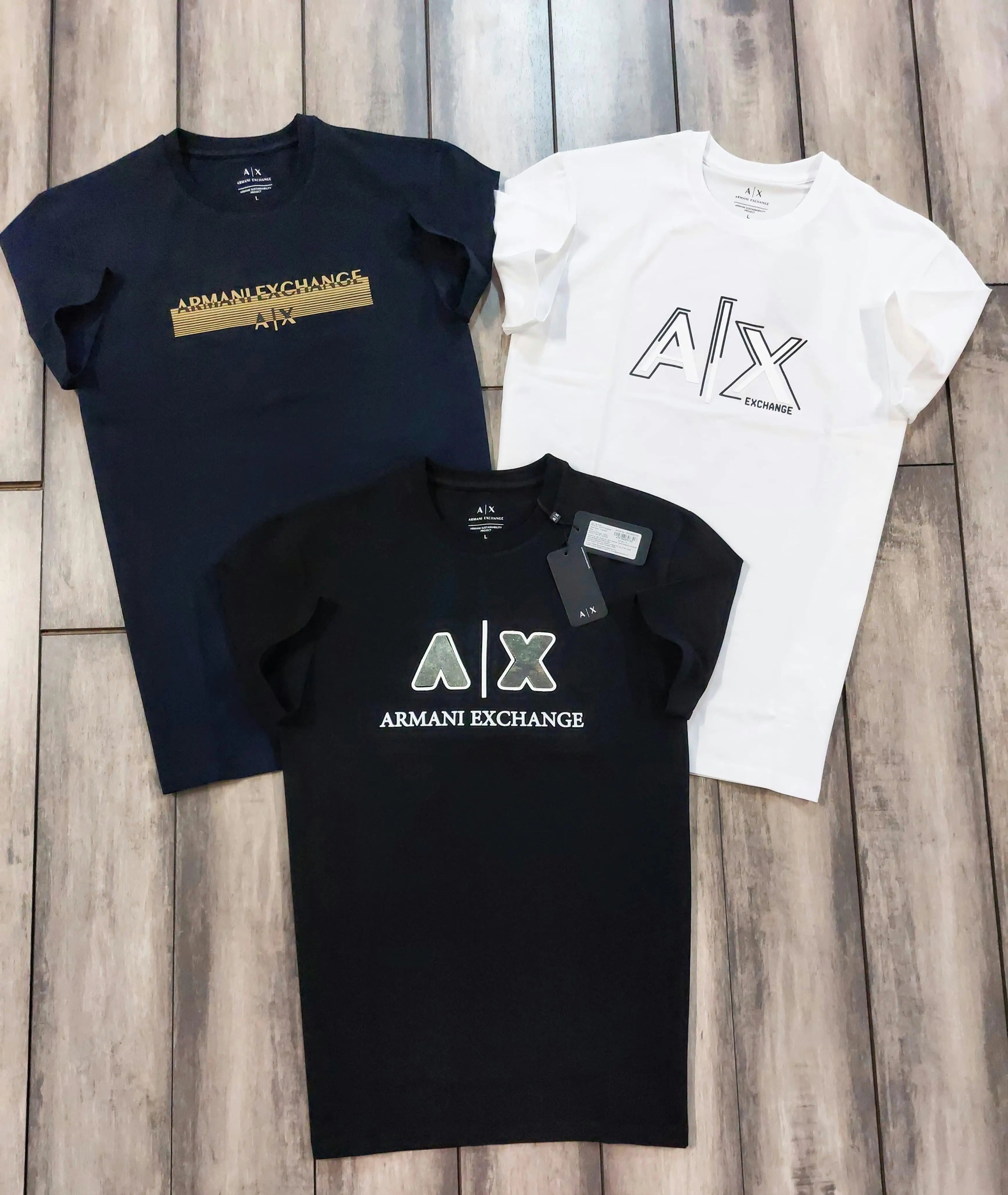 Arman i Exchange Navy Blue Logo Print Imported T-Shirt