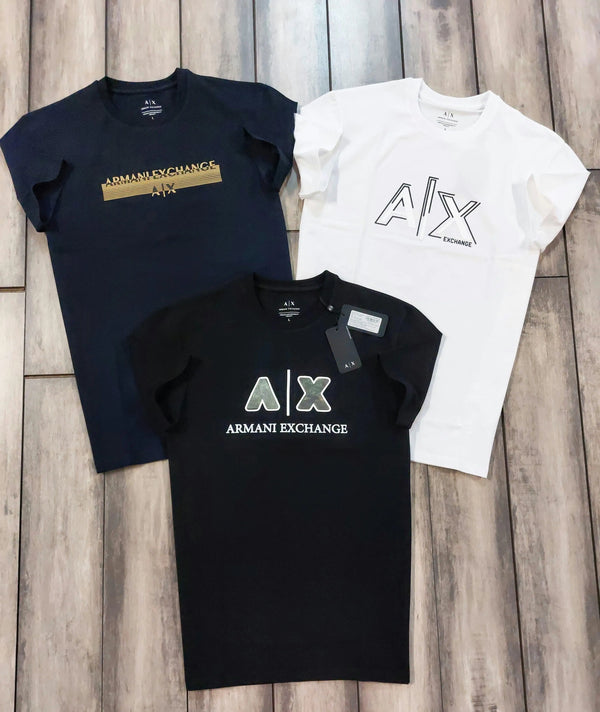 Arman i Exchange Navy Blue Logo Print Imported T-Shirt