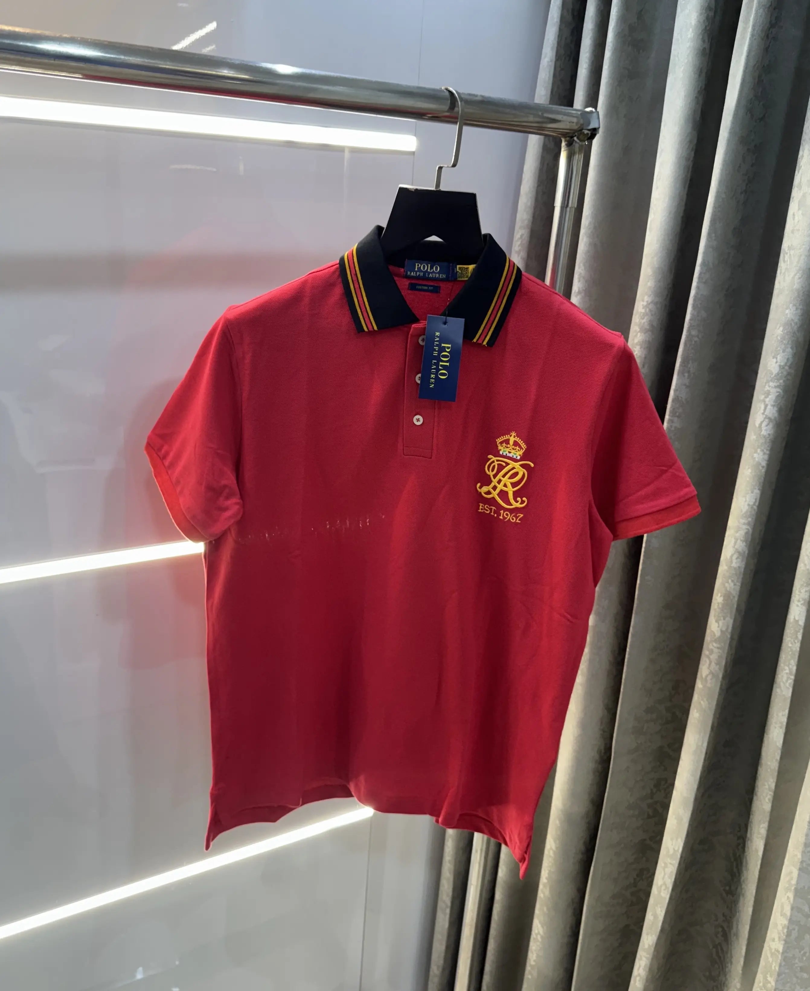 Ralph Lauren Red Embroidery Logo Premium Polo T-Shirt Main image