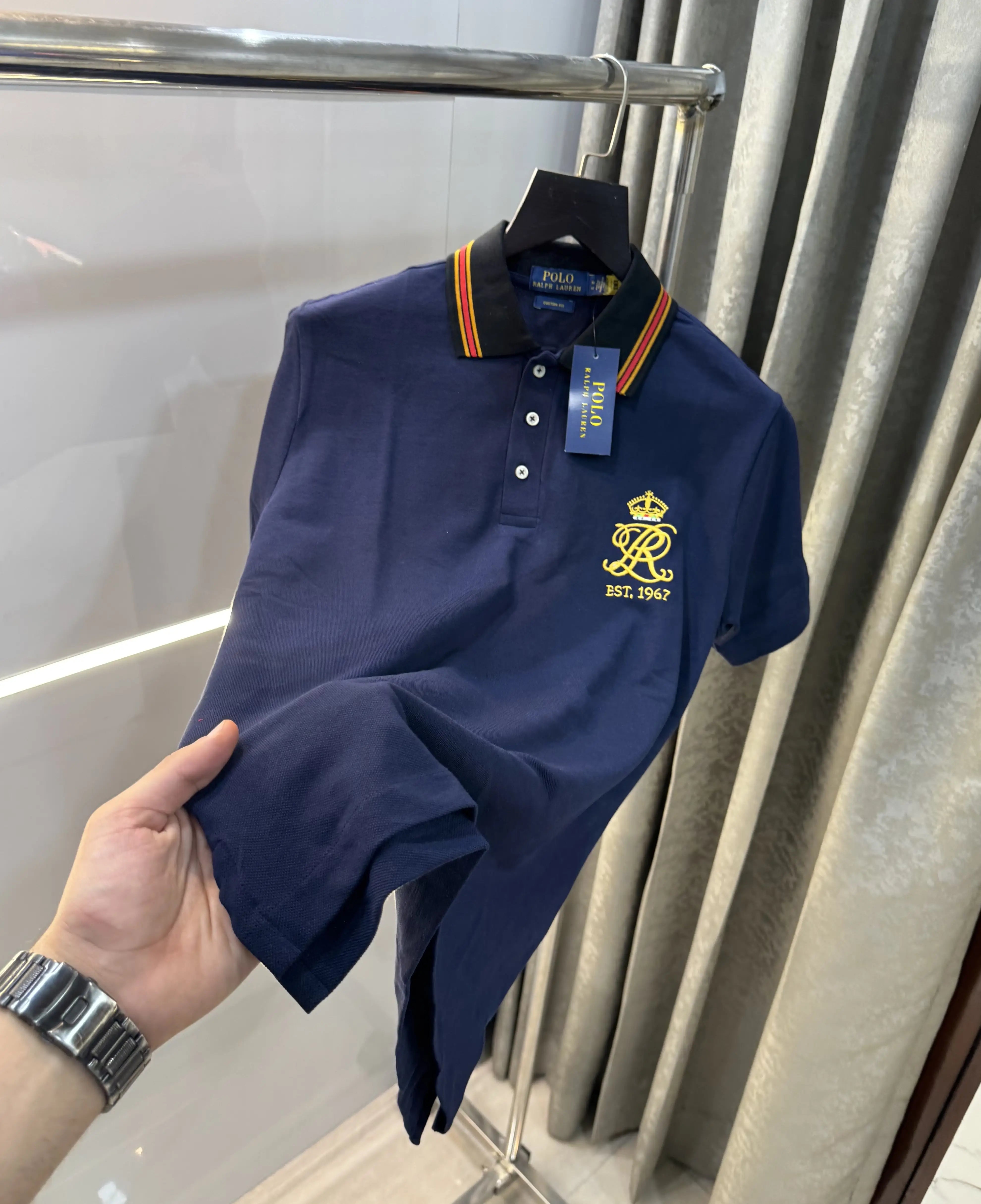 Ralph Lauren Blue Embroidery Logo Premium Polo T-Shirt Secondary image