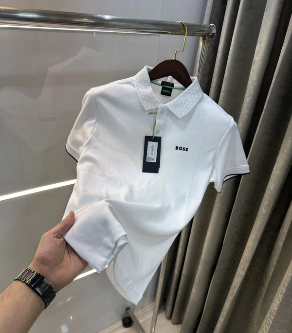 Hugo  Boss White Premium Polo T-shirt