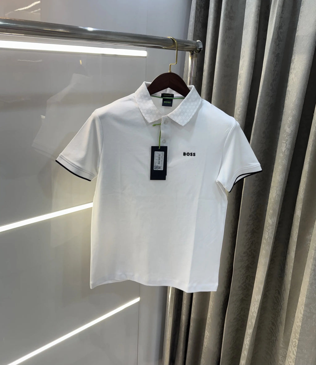 Hugo  Boss White Premium Polo T-shirt