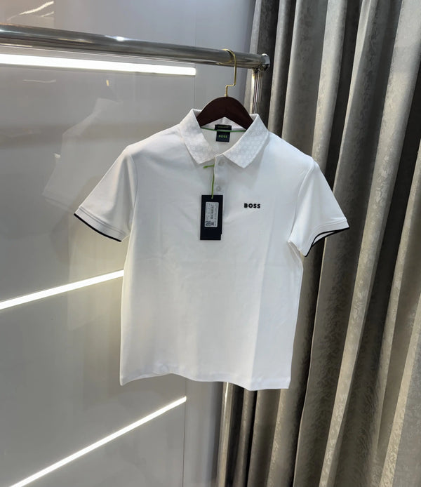 Hugo  Boss White Premium Polo T-shirt
