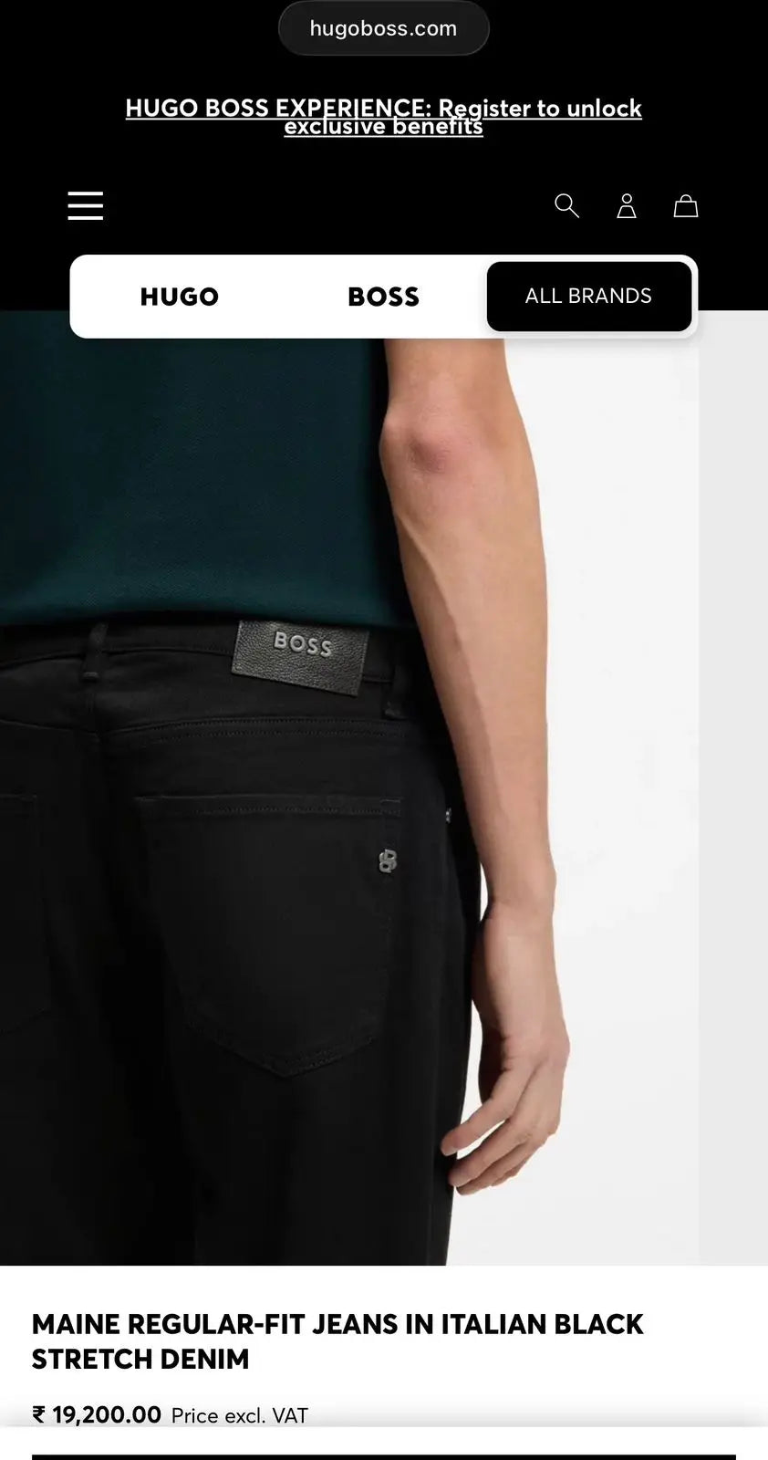 Hug o  Bos s Jet Black Premium Classic Denim Main image