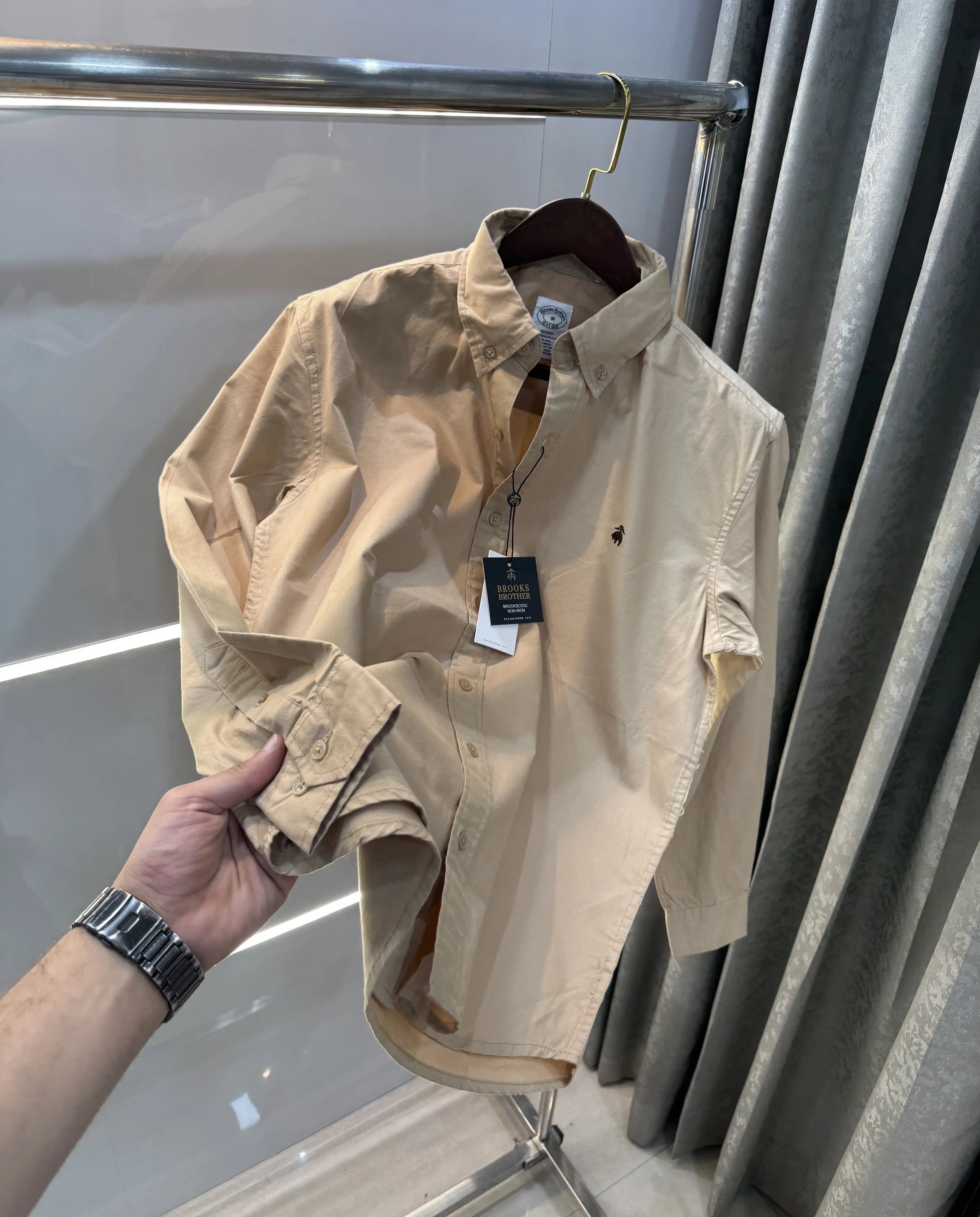Brooks Brother Beige Oxford Premium Shirt Main image