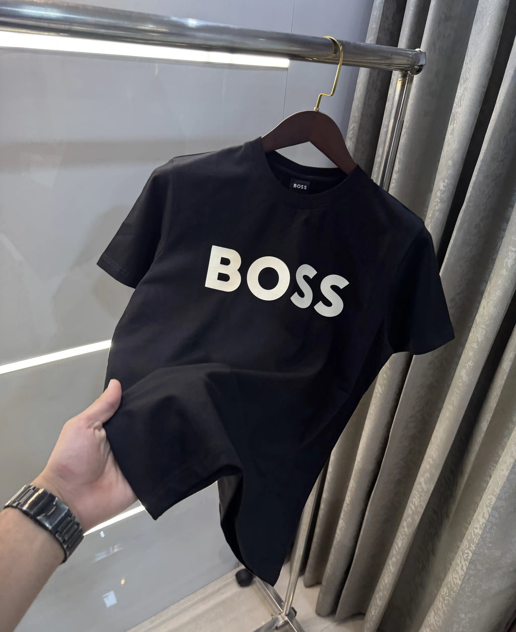 Hugo Bos s Black Logo Print Premium T-Shirt