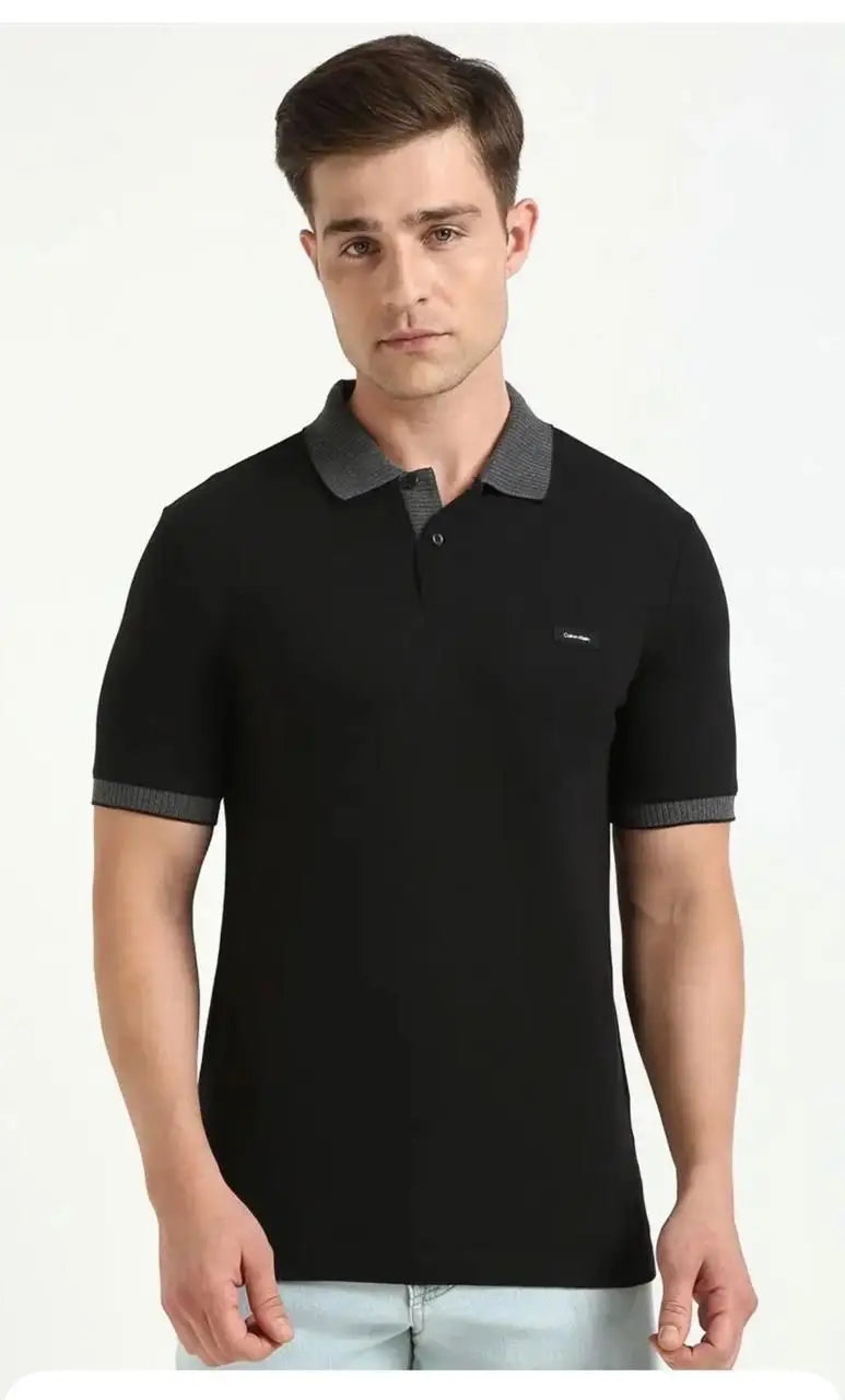 Calvin Klein Black Logo Work Premium Polo T-Shirt Main image