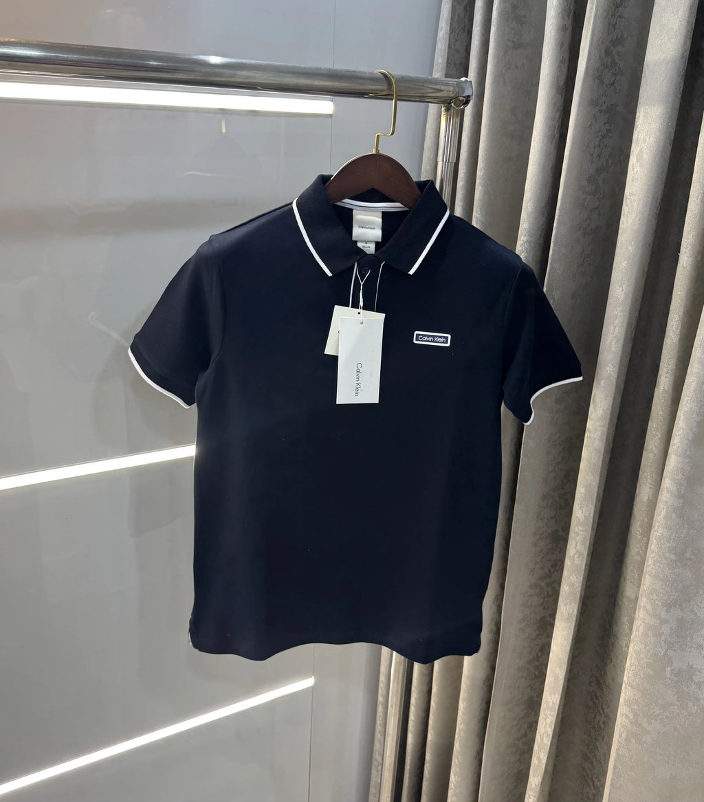 Calvin Klein Navy Blue Logo Work Premium Polo T-Shirt