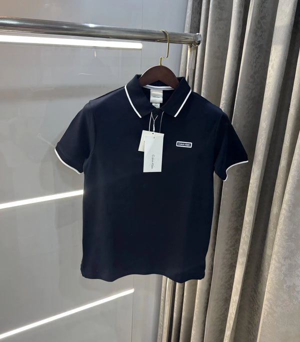 Calvin Klein Navy Blue Logo Work Premium Polo T-Shirt