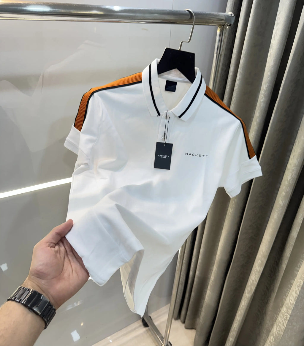Hacket White Logo Work Premium Polo T-Shirt