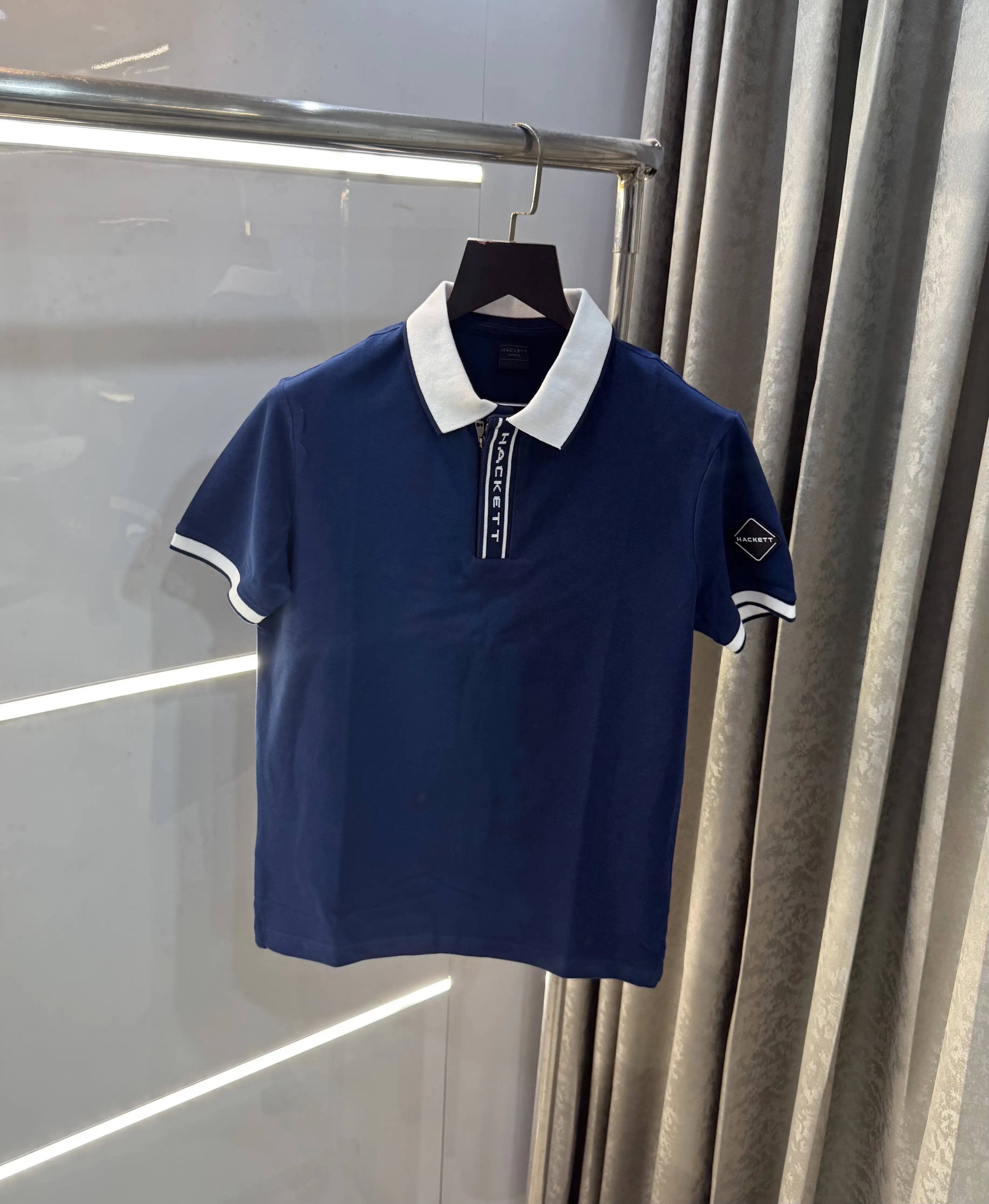 Hacket Blue Logo Work Premium Polo T-Shirt