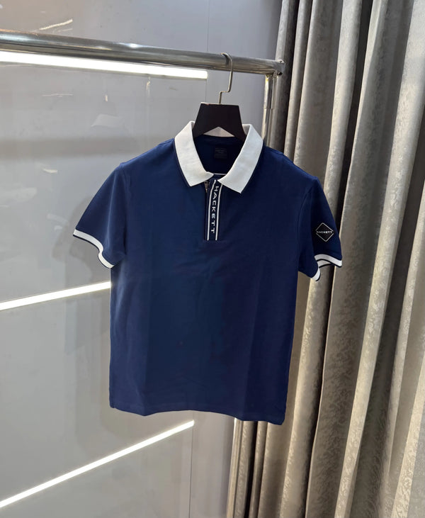 Hacket Blue Logo Work Premium Polo T-Shirt