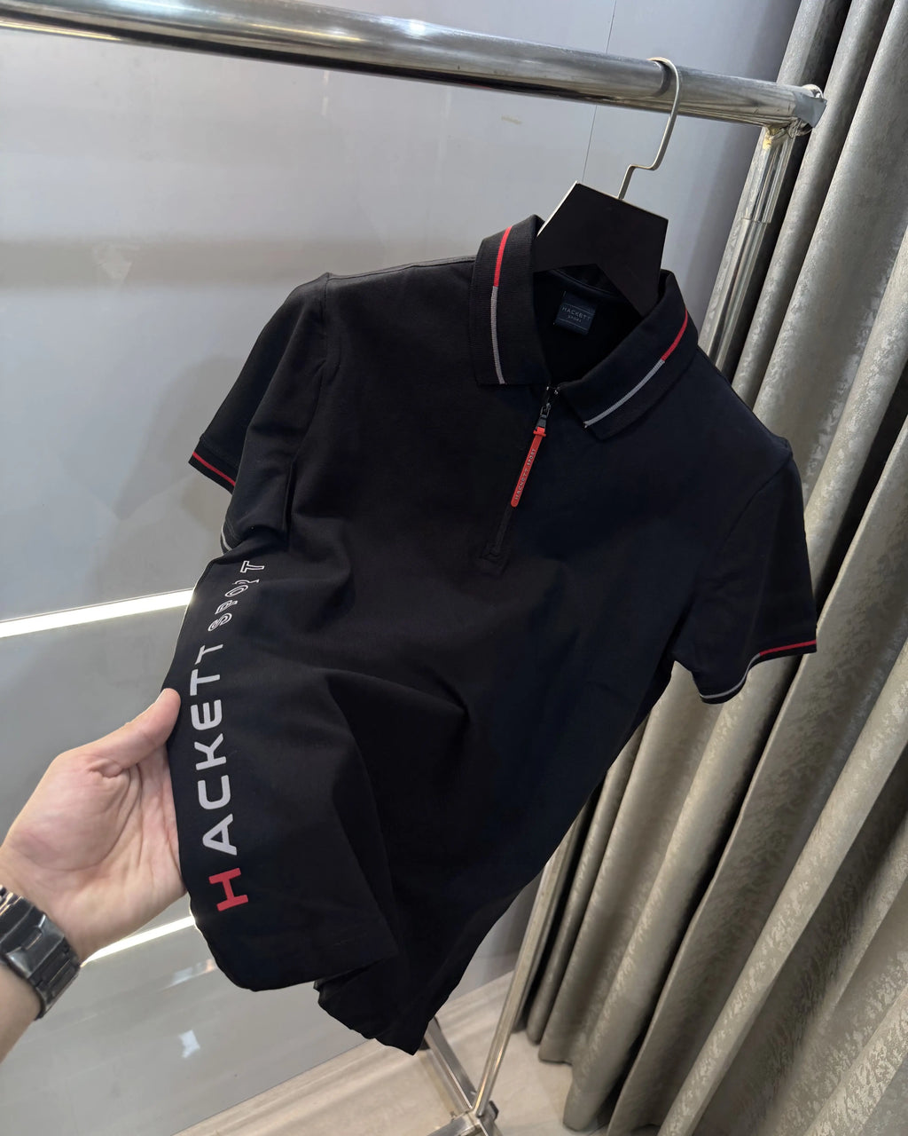 Hacket Black Logo Work Premium Polo T-Shirt