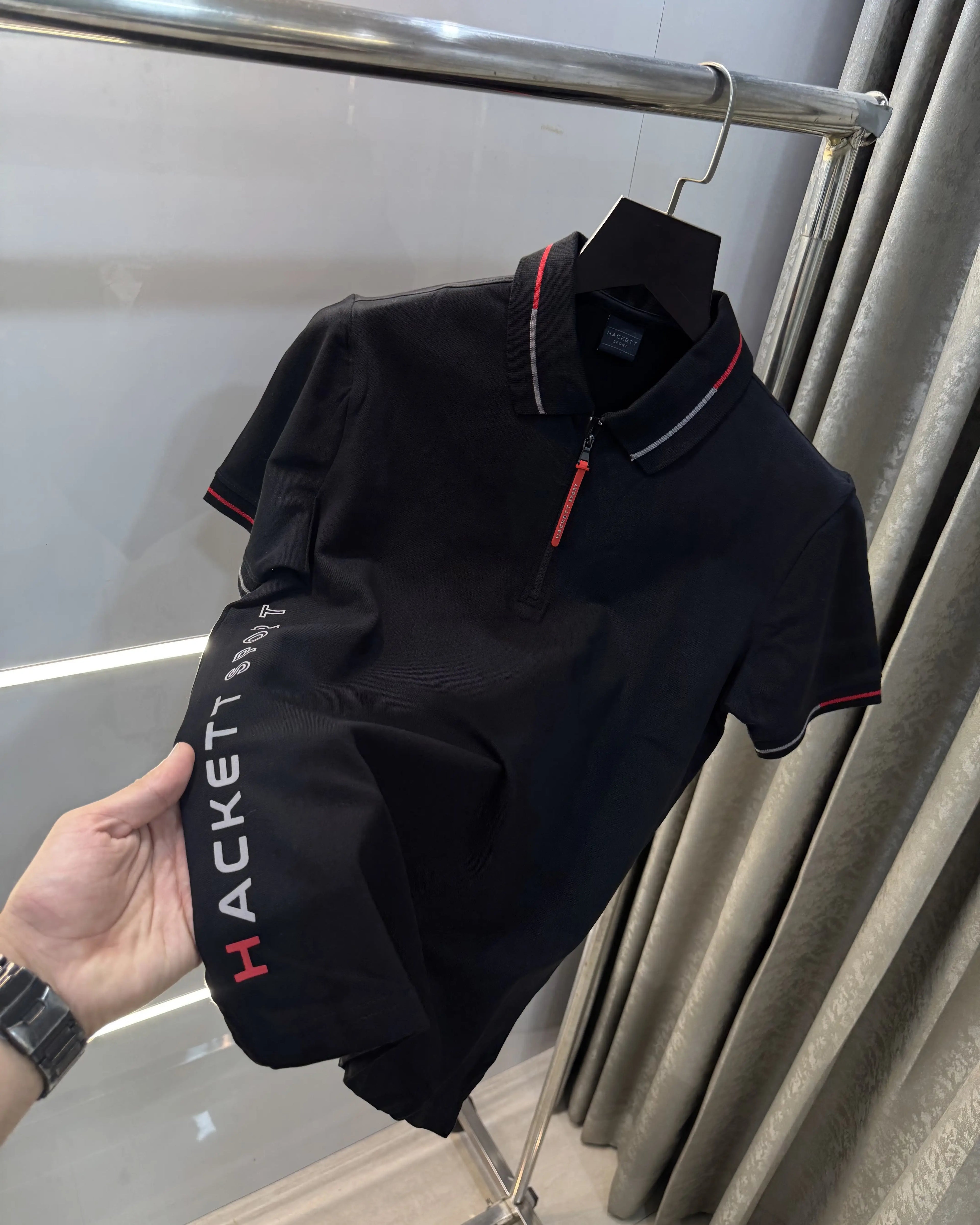 Hacket Black Logo Work Premium Polo T-Shirt
