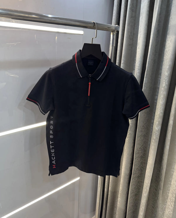 Hacket Black Logo Work Premium Polo T-Shirt