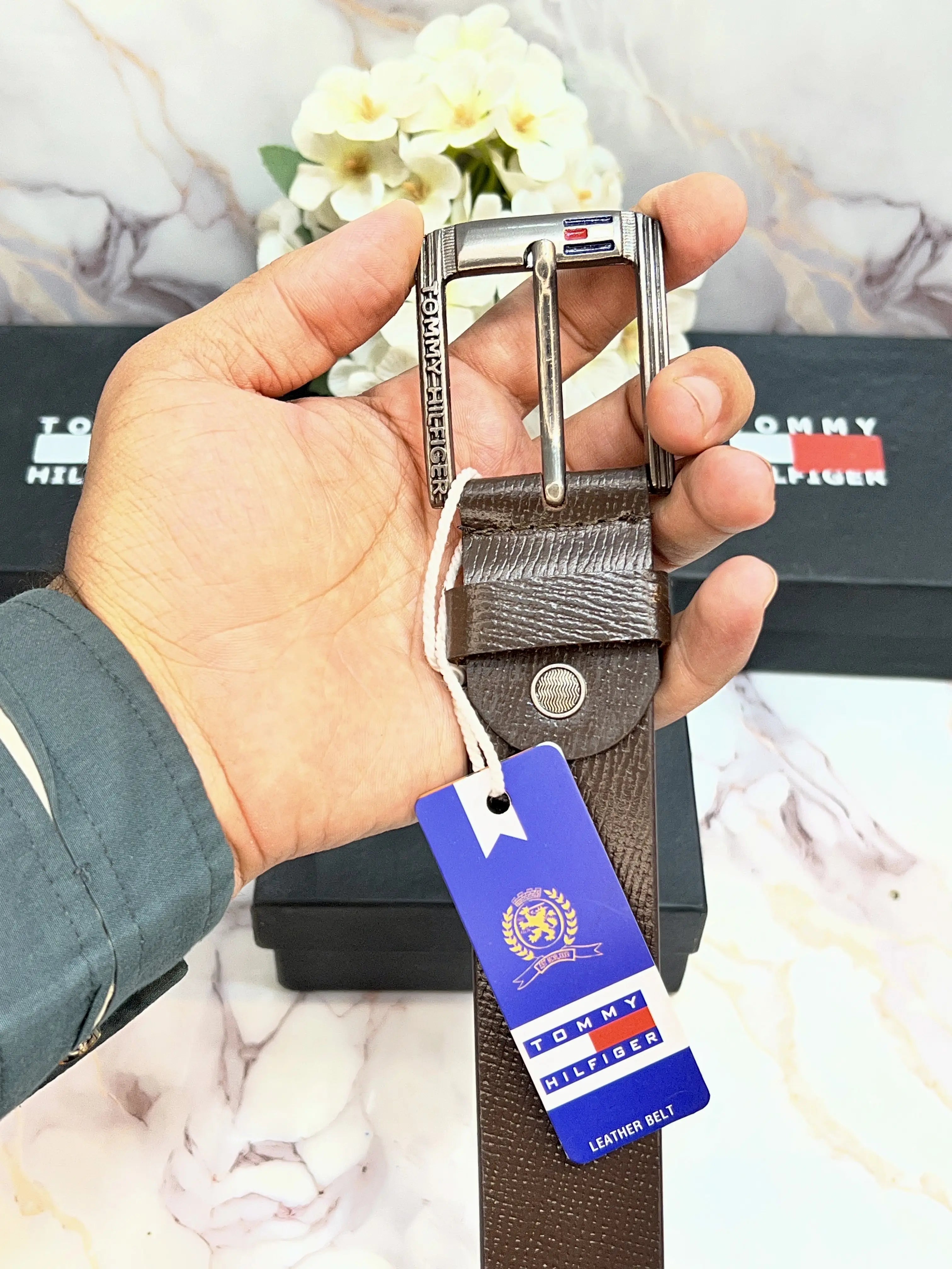 TOMMY PREMIUM QUALITY IMP LEATHER BELT WITH OG BOX TH-914