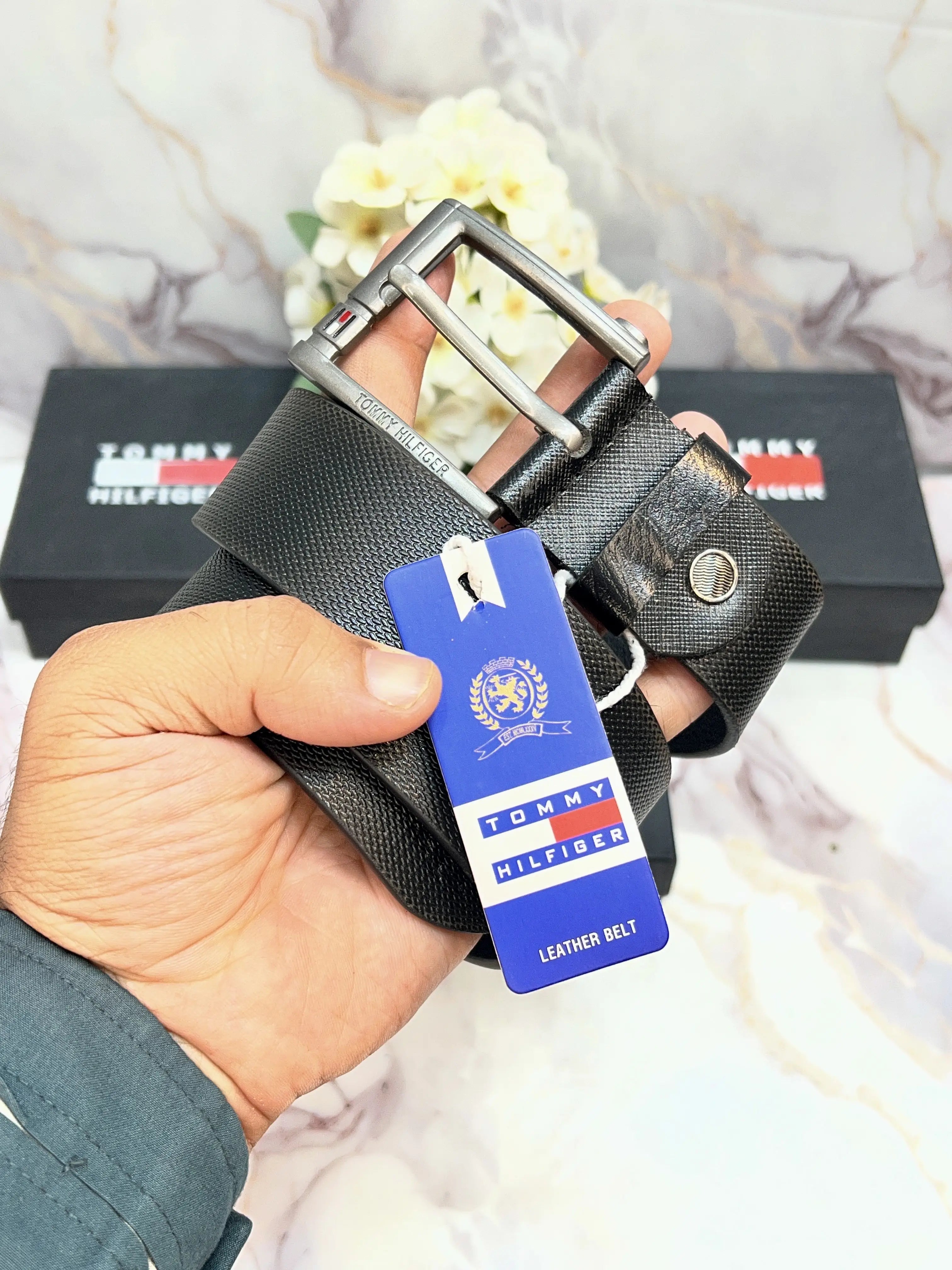 TOMMY PREMIUM QUALITY IMP LEATHER BELT WITH OG BOX TM-911