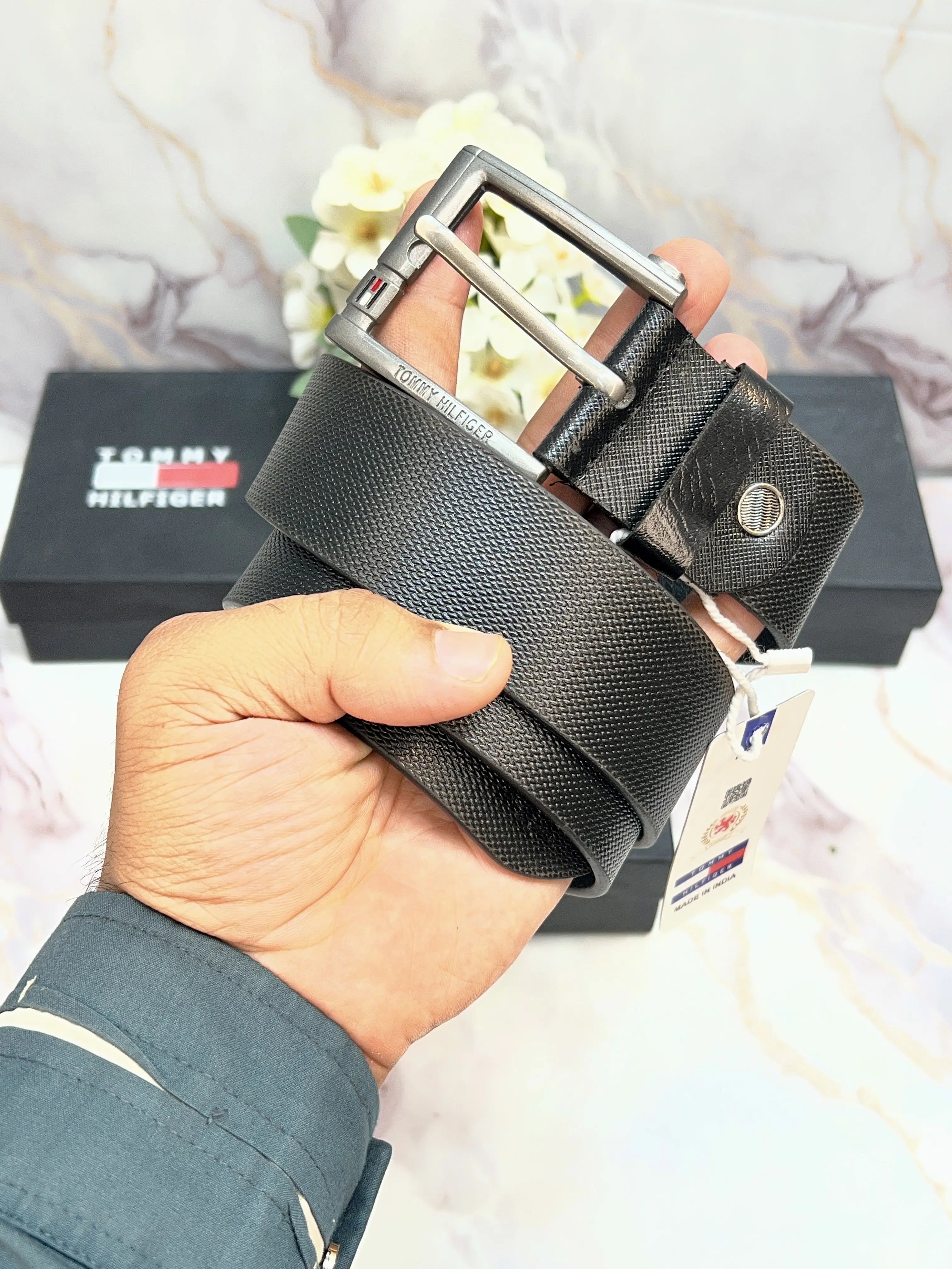 TOMMY PREMIUM QUALITY IMP LEATHER BELT WITH OG BOX TM-911