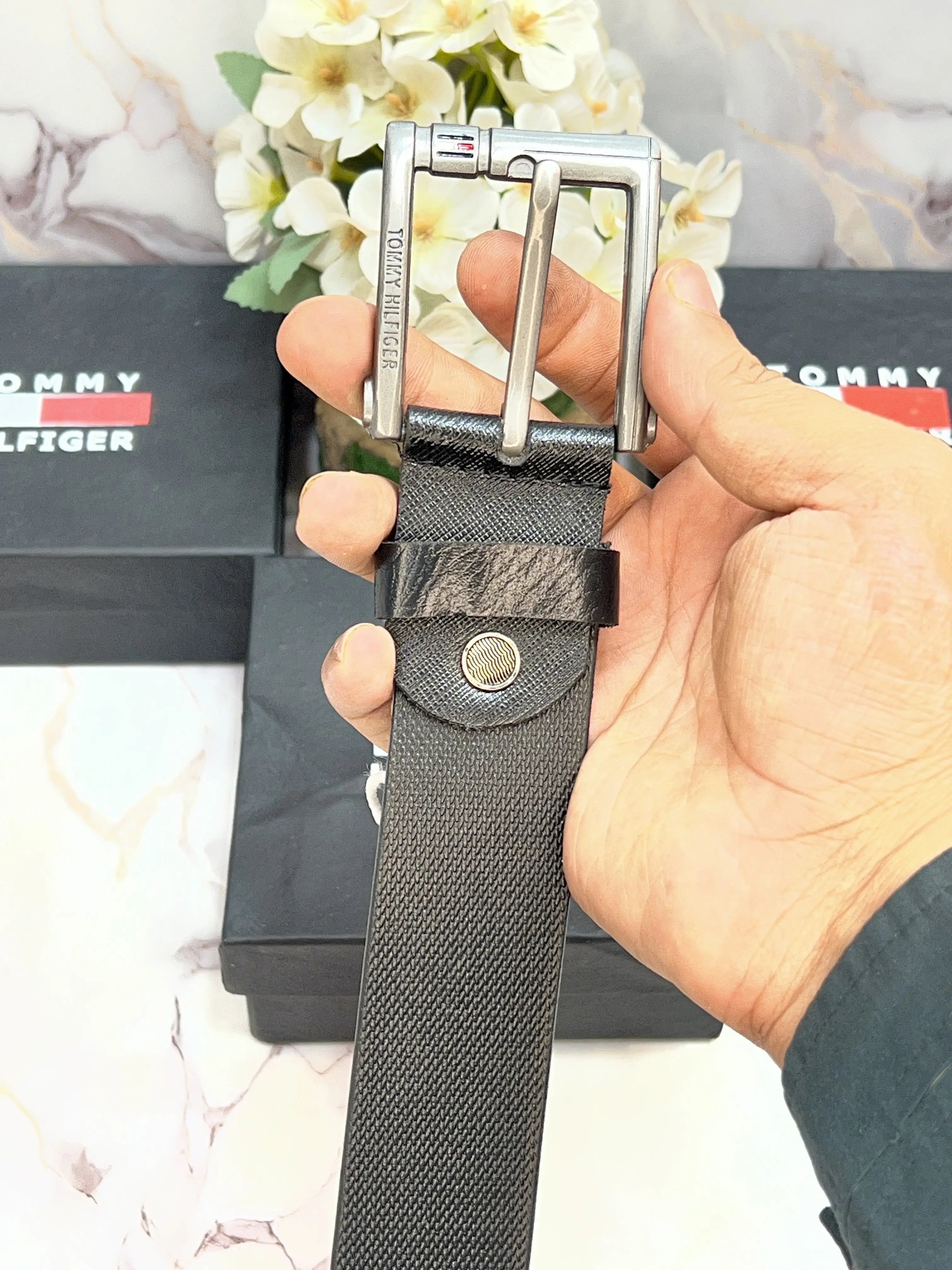 TOMMY PREMIUM QUALITY IMP LEATHER BELT WITH OG BOX TM-911