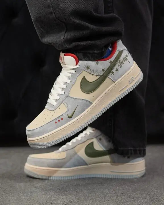 Nike Air Force 1 Low STUSSY X GREY RED