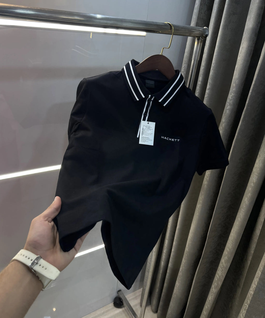 Hacket Black Logo Work Premium Polo T-Shirt