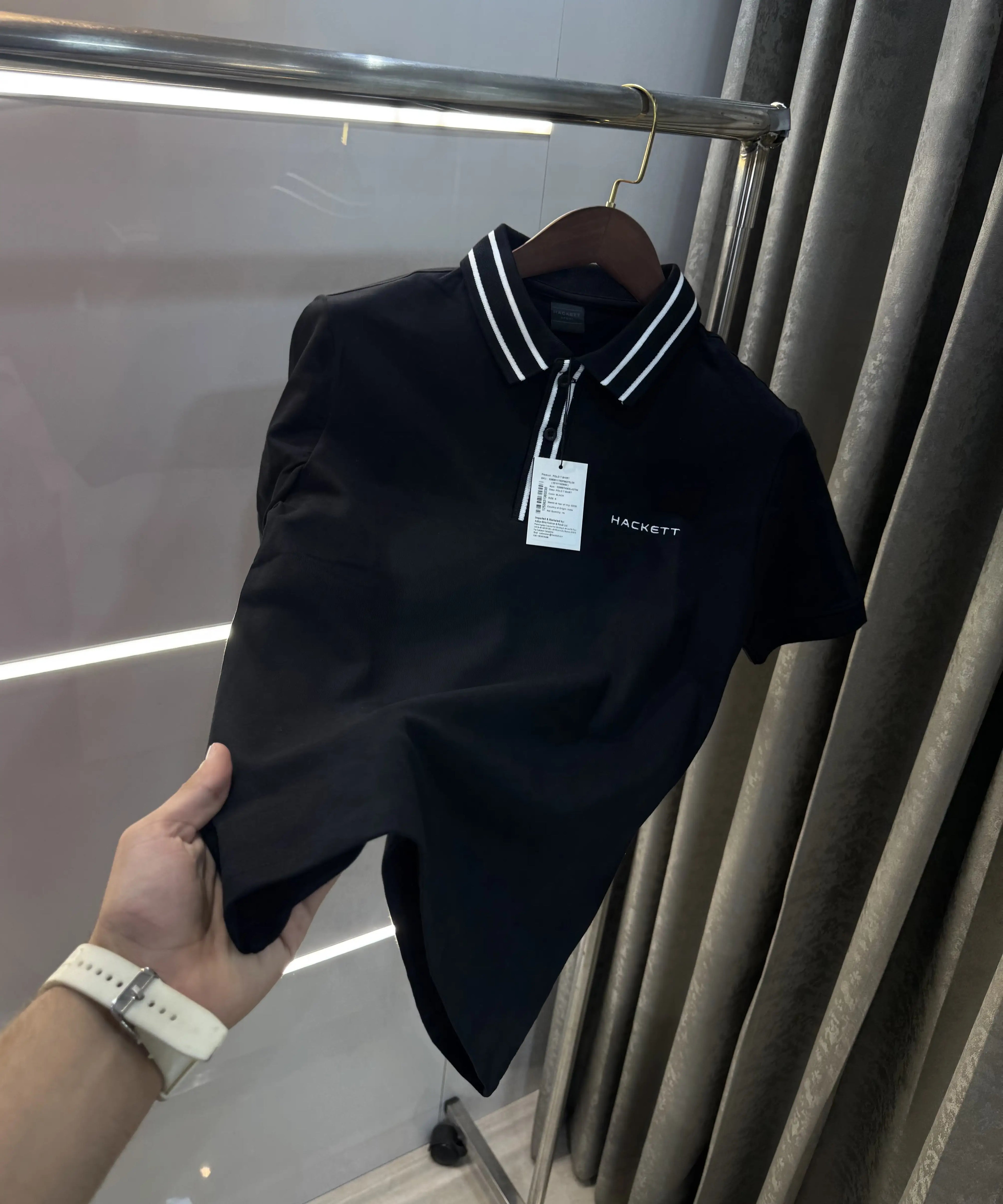 Hacket Black Logo Work Premium Polo T-Shirt