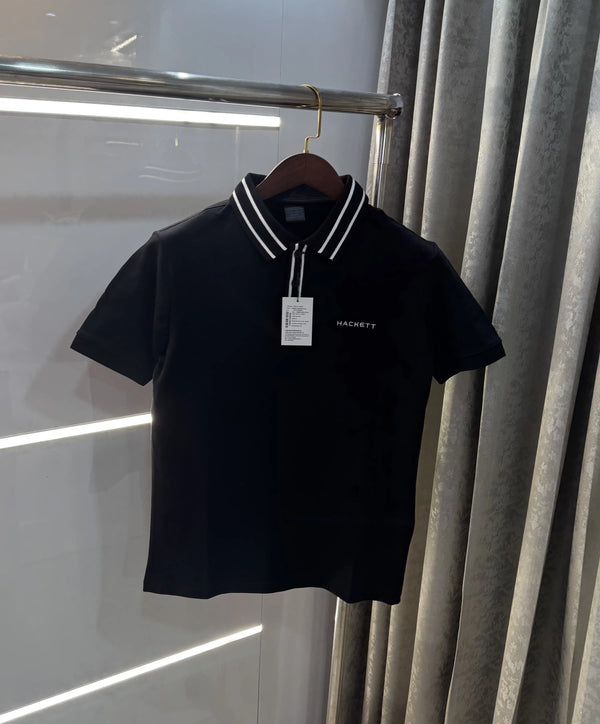 Hacket Black Logo Work Premium Polo T-Shirt