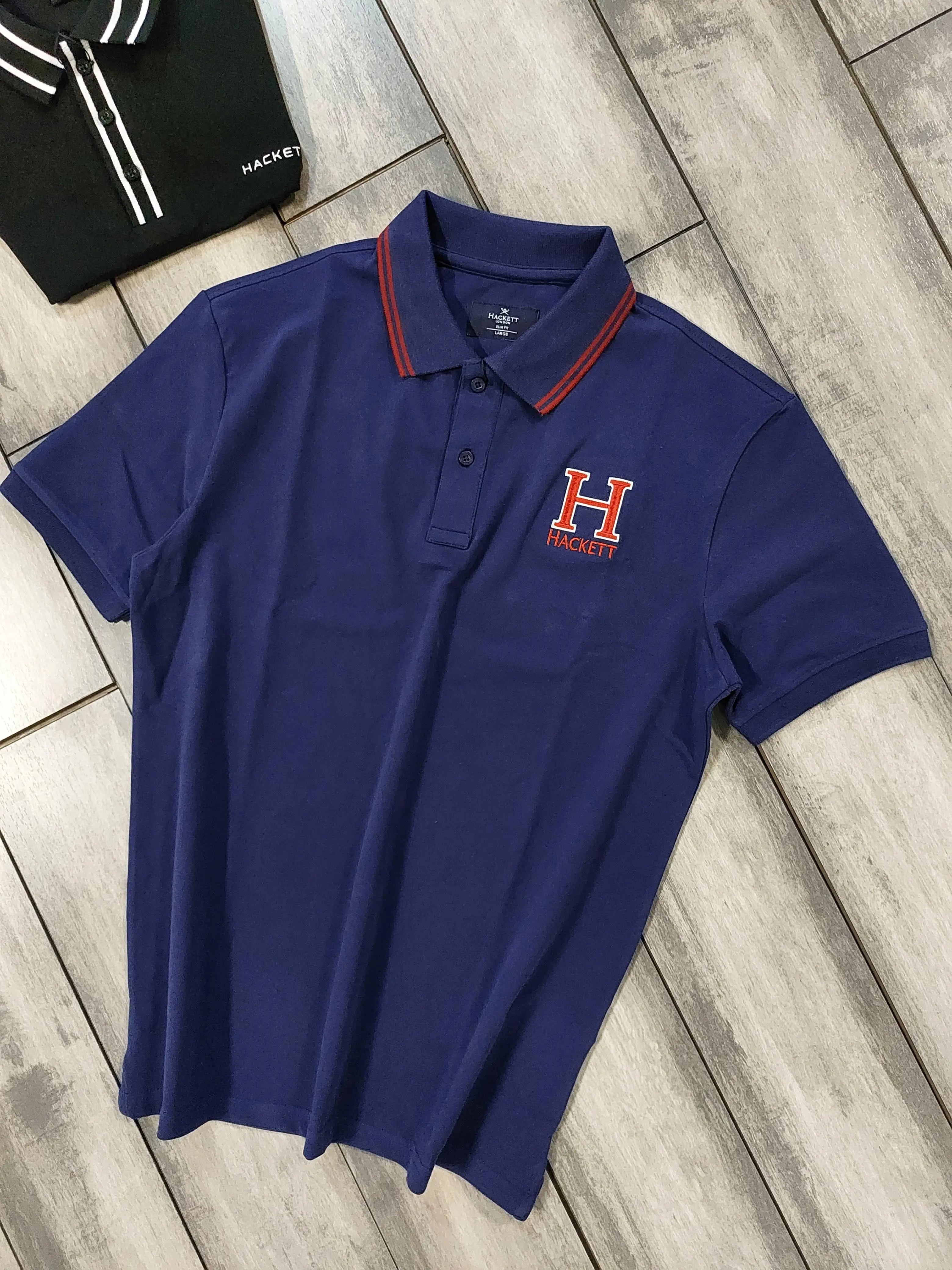 Hacket Petrol Blue Logo Work Premium Polo T-Shirt Main image