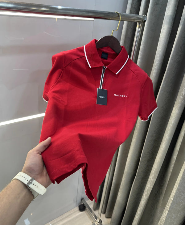 Hacket Red Logo Work Premium Polo T-Shirt