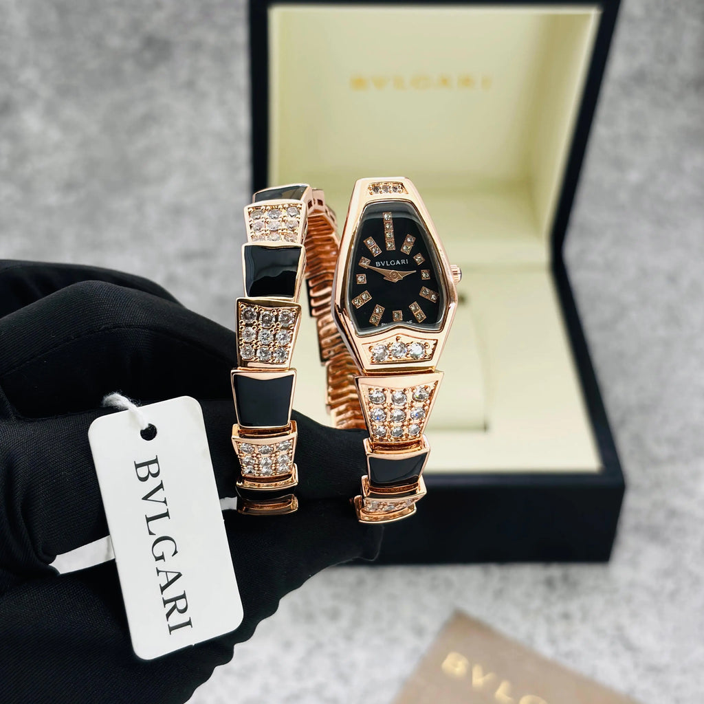 Bvlgari Serpenti Viper Japan Gold Black Premium Ladies Watch