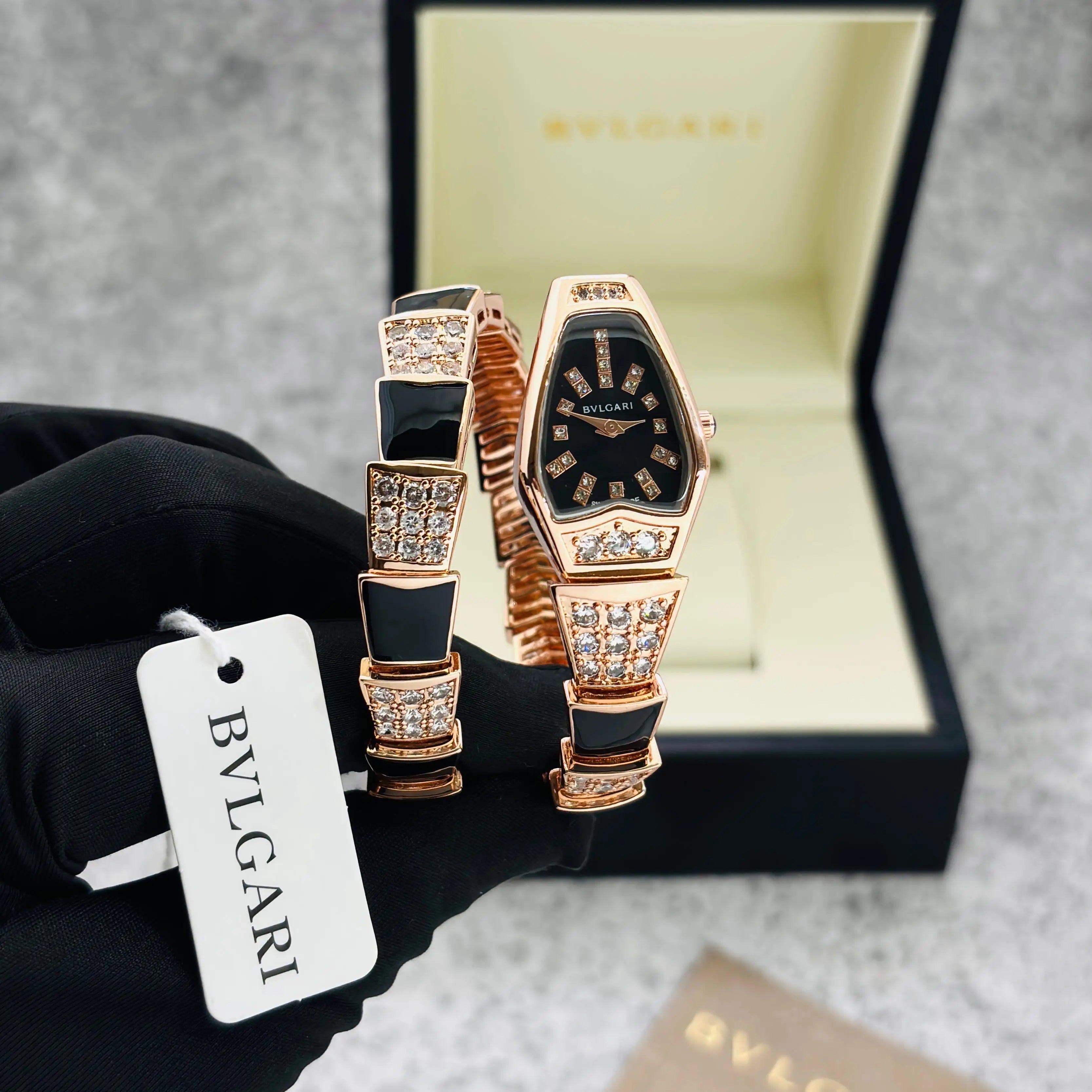 Bvlgari Serpenti Viper Japan Gold Black Premium Ladies Watch