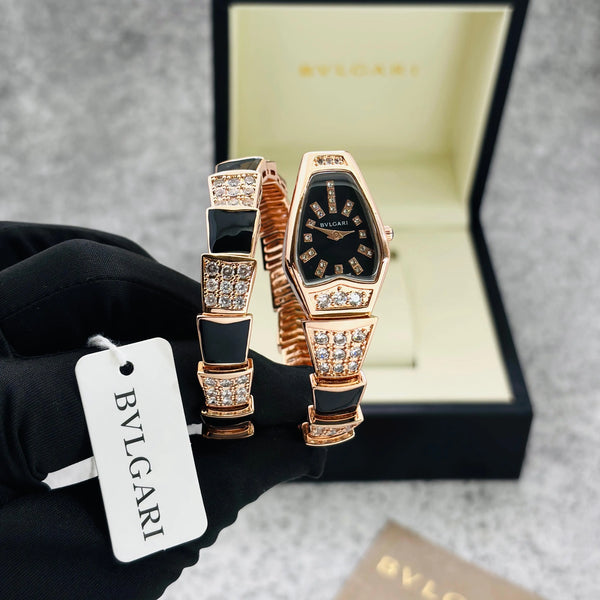 Bvlgari Serpenti Viper Japan Gold Black Premium Ladies Watch