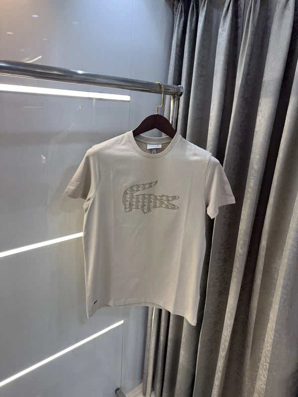 Lacost e Beige Logo Work Premium Polo T-Shirt