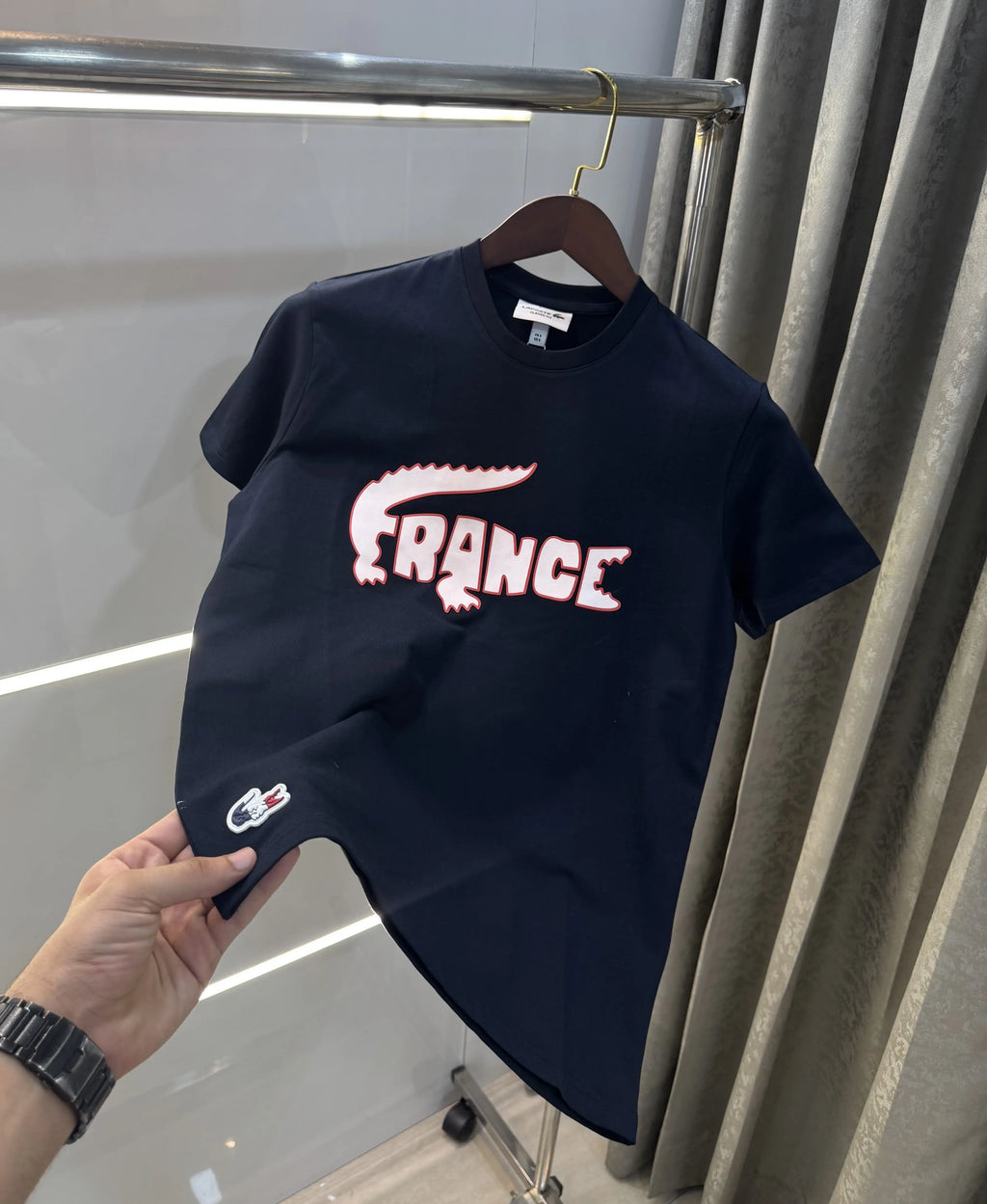 Lacost e Navy Blue Logo Work Premium Polo T-Shirt