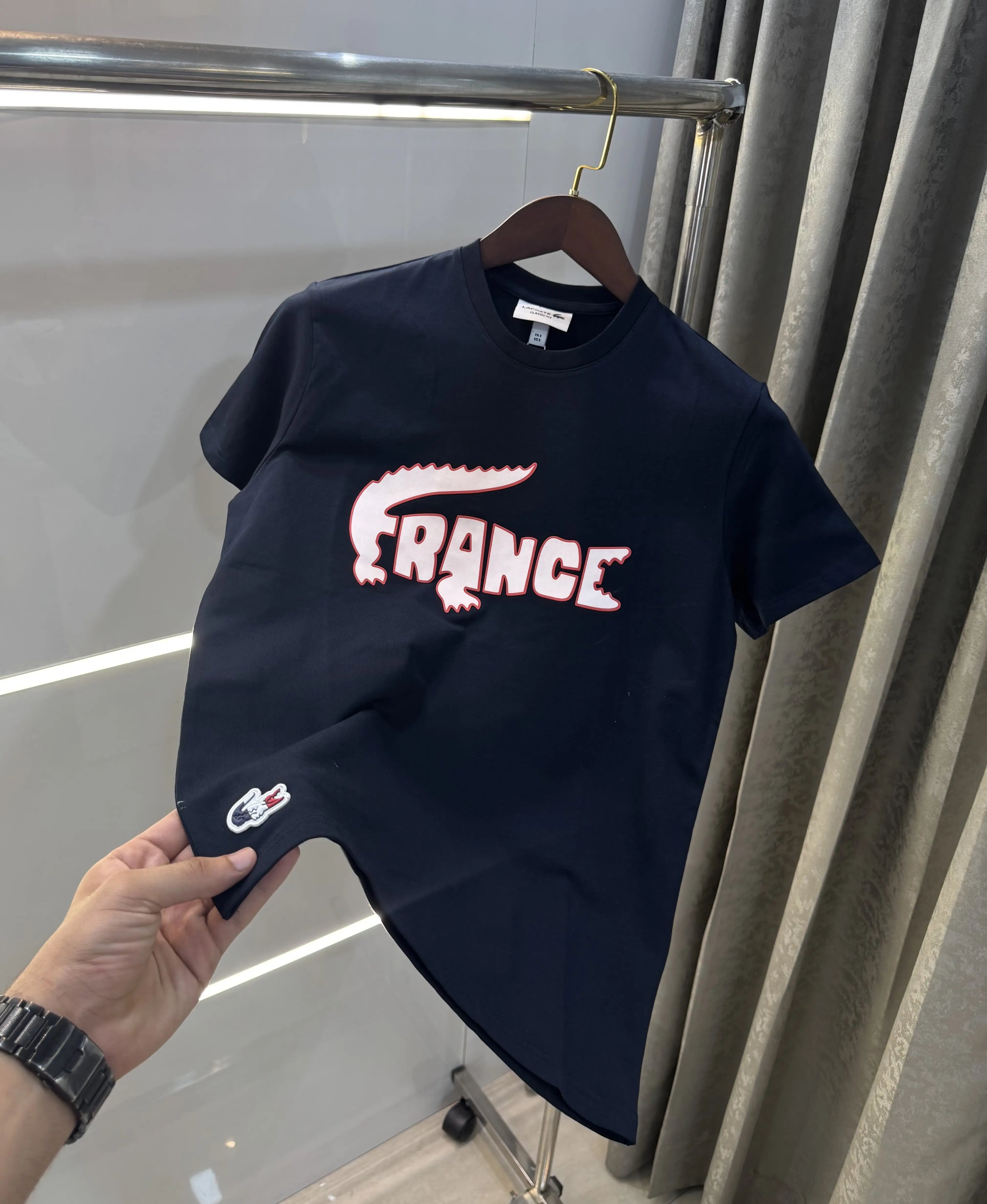 Lacost e Navy Blue Logo Work Premium Polo T-Shirt