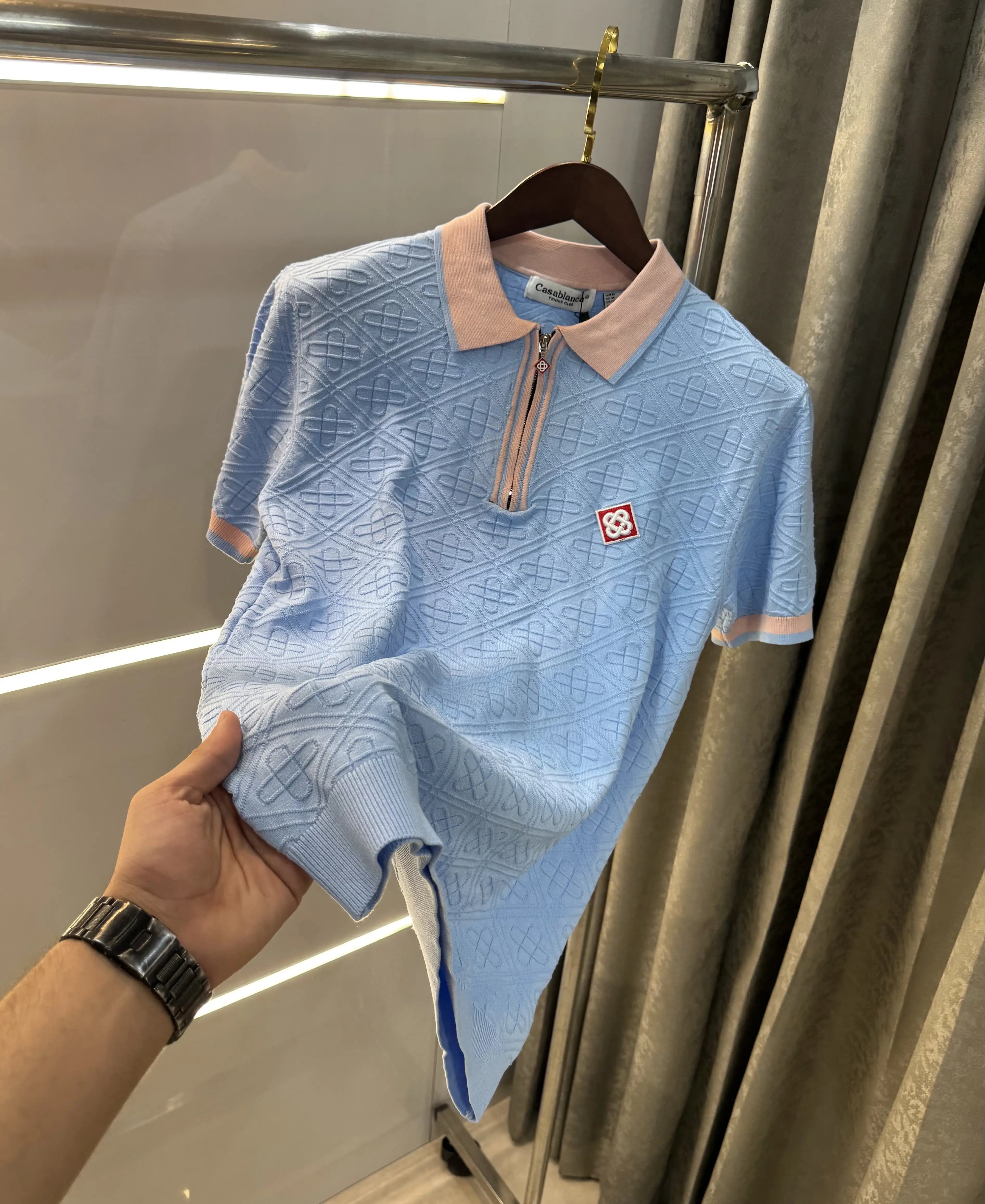 Casablanca Sky Blue Logo Work Imported T-Shirt