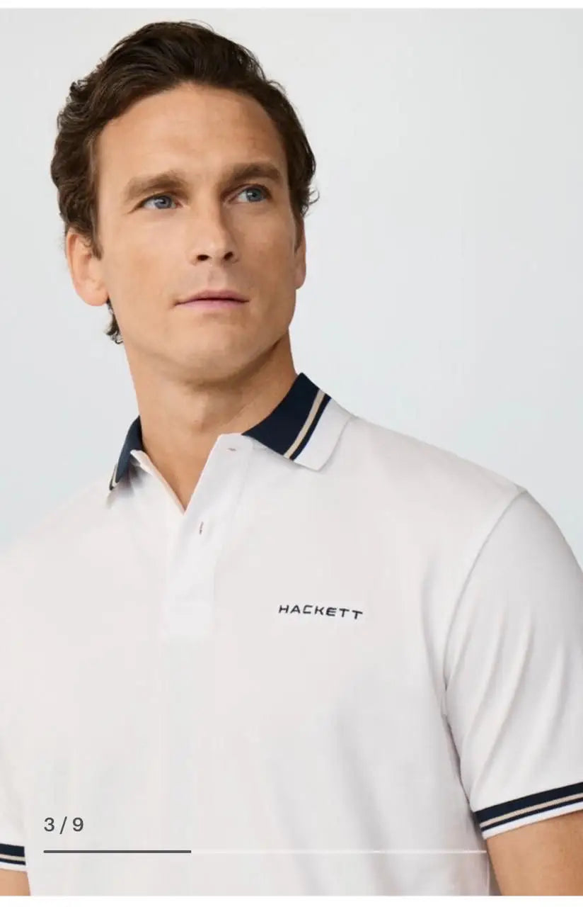 Hacket White Logo Work Premium Polo T-Shirt