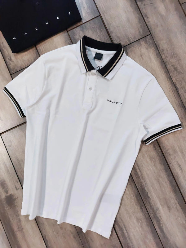 Hacket White Logo Work Premium Polo T-Shirt