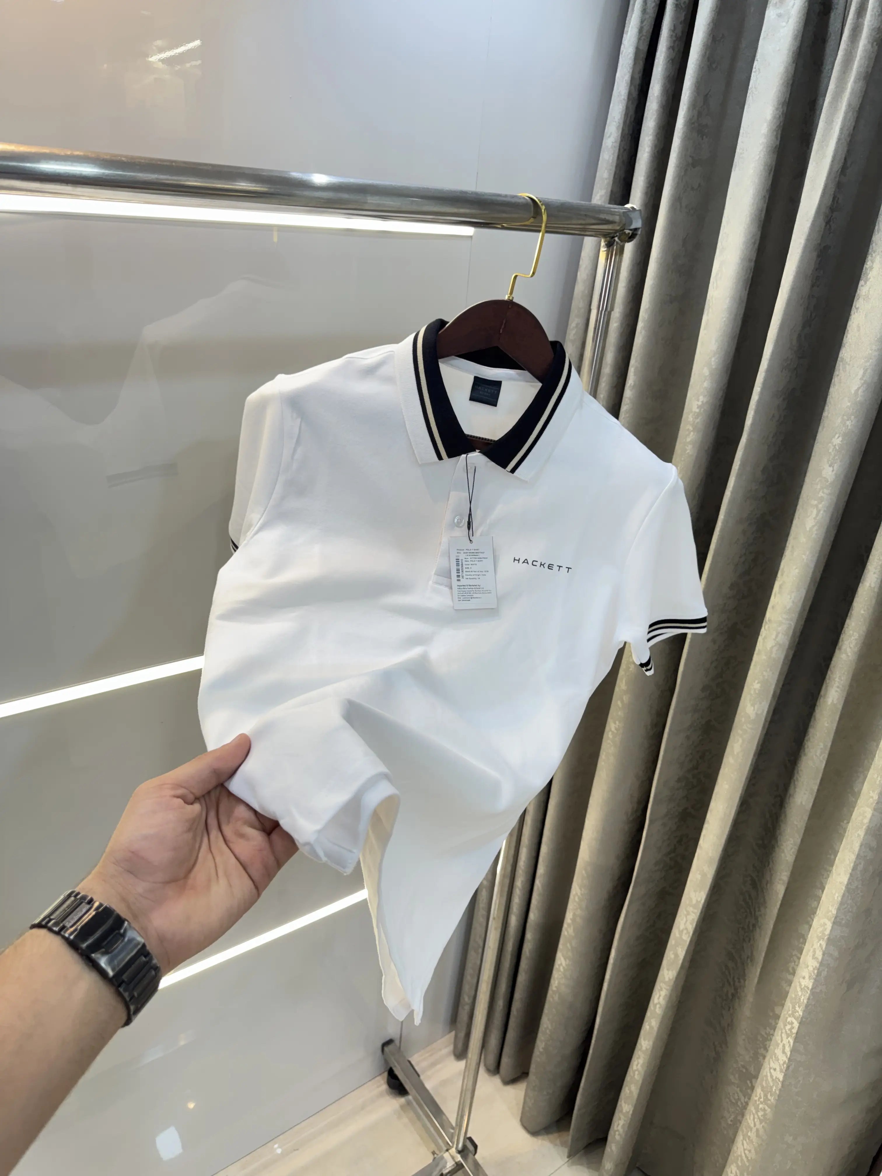Hacket White Logo Work Premium Polo T-Shirt