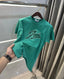 Ami Paris Green Embroidery Logo Premium T-Shirt
