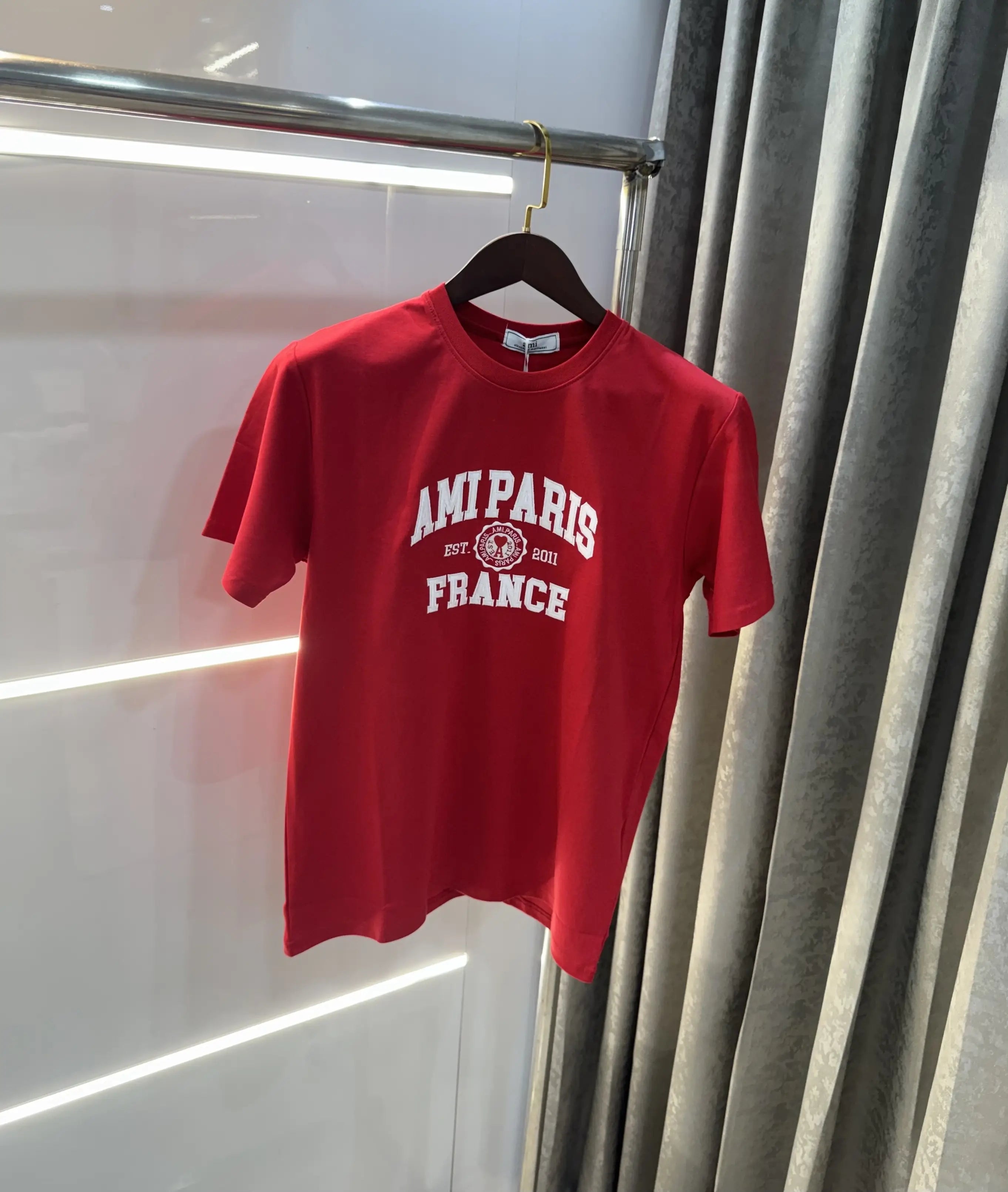 Ami Paris Red Embroidery Logo Premium T-Shirt Secondary image