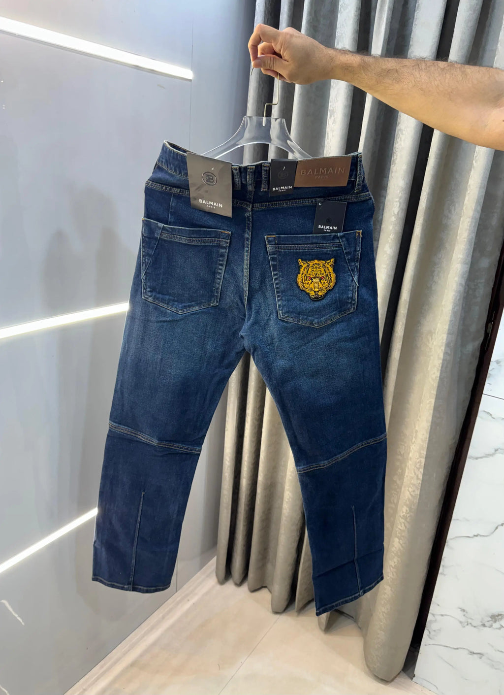 Balmain Paris Dark  Blue Imported Rider Denim