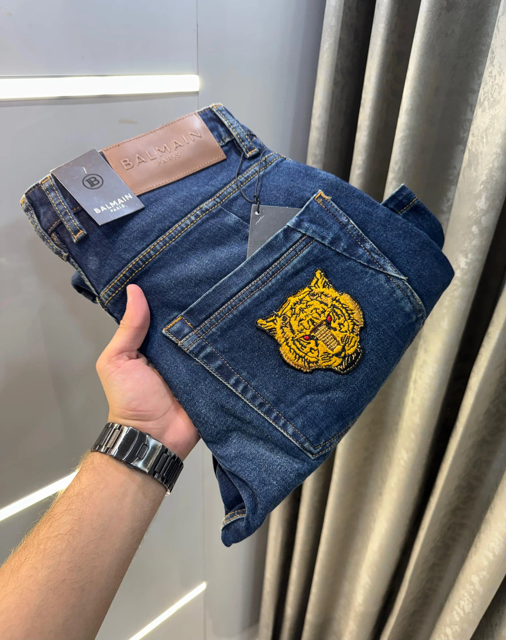 Balmain Paris Dark  Blue Imported Rider Denim