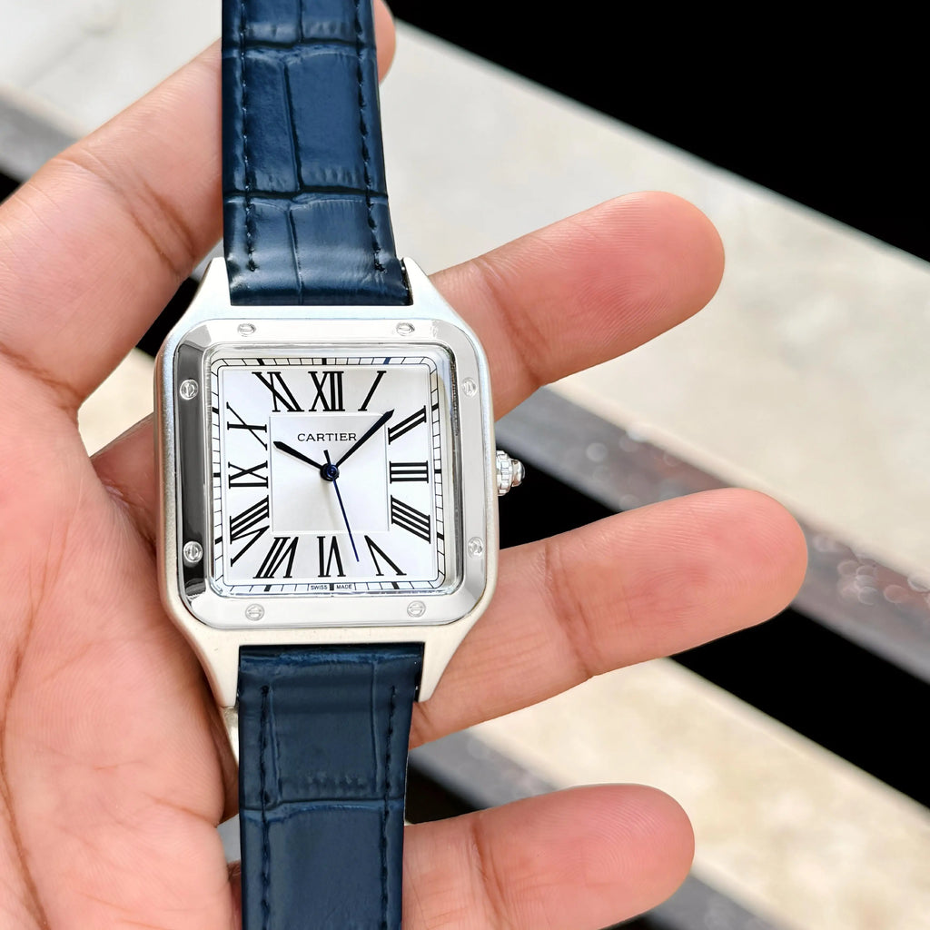 Cartier Santos Silver Blue