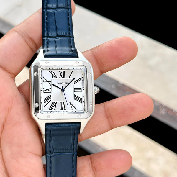 Cartier Santos Silver Blue