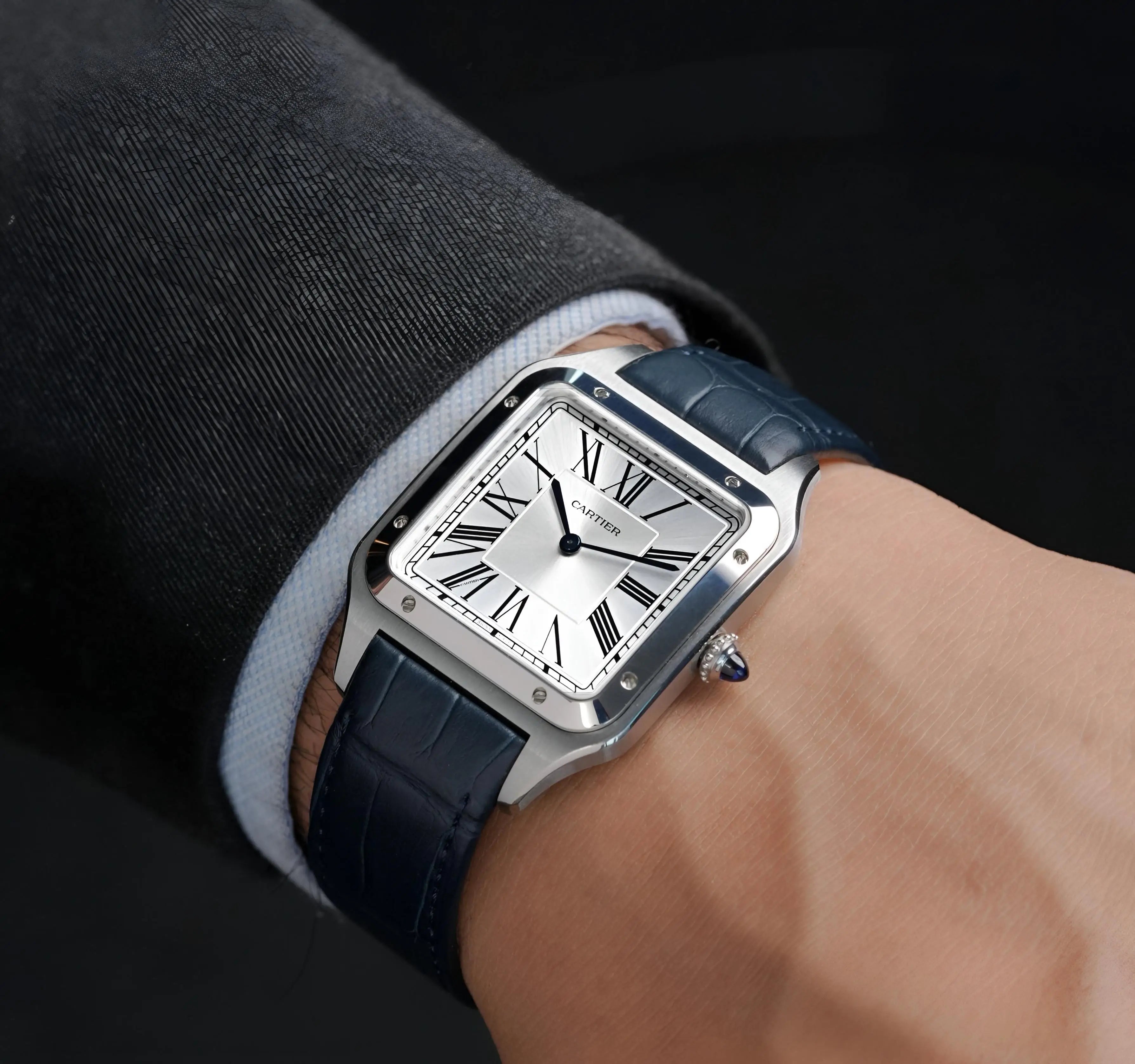 Cartier Santos Silver Blue
