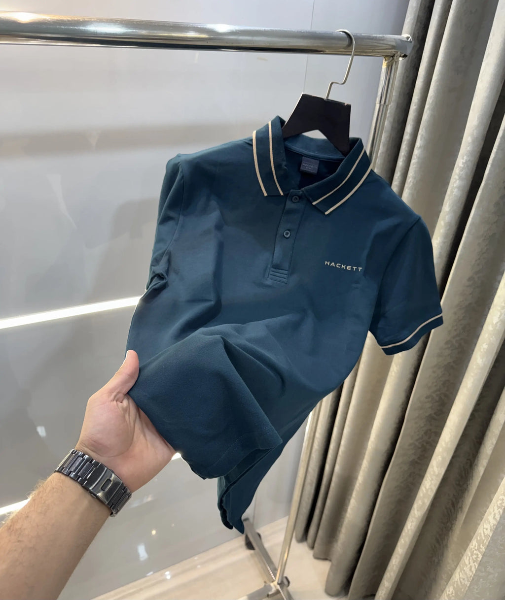 Hacket Bottle Green Logo Work Premium Polo T-Shirt