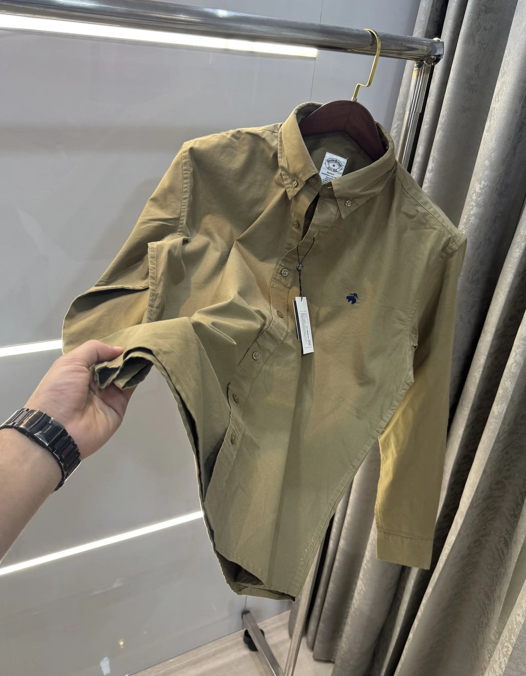 Brooks Brother Light Olive Oxford Premium Shirt